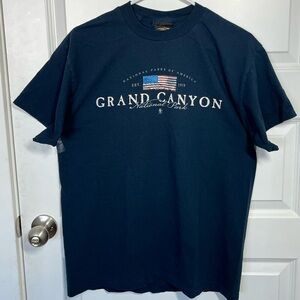 VTG Prairie Mountain Grand Canyon National Park Graphic T-Shirt Large Navy Blue